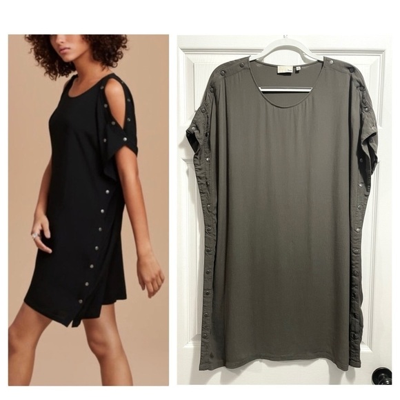Wilfred Dresses & Skirts - Wilfred Free Aritzia Army Green Aamito Snap Dress Short Sleeve Mini Size Medium